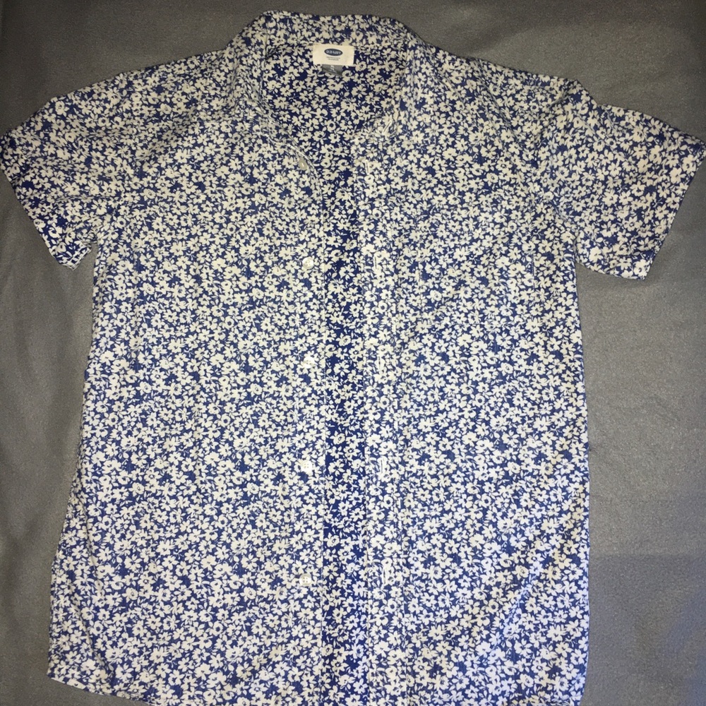 Floral short sleeve button up
